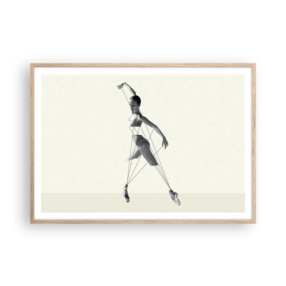 Poster in einem Rahmen aus heller Eiche - Im Theater der Welt - 100x70 cm