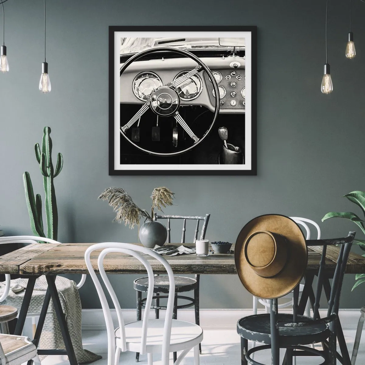 Poster in einem schwarzem Rahmen - Ein Sammlertraum - 60x60 cm