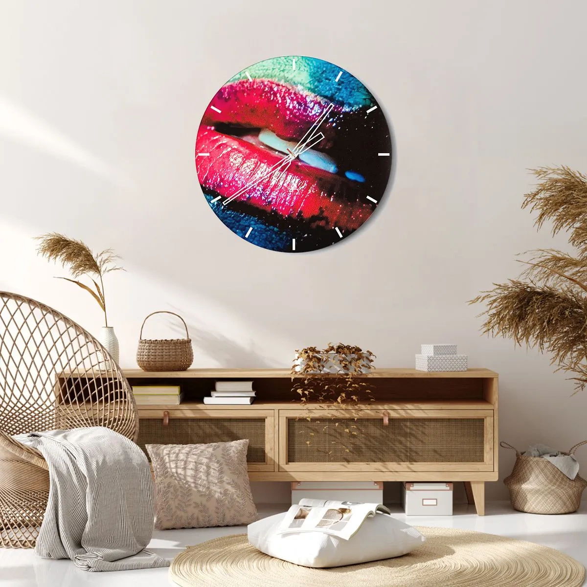 Wanduhr - Glasuhr - Sinnlich und verstörend - 40x40 cm