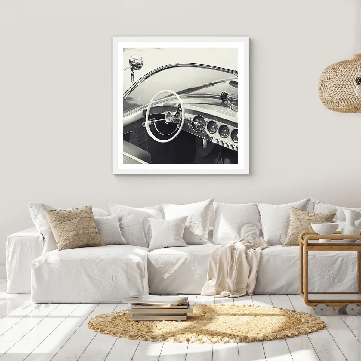 Poster in einem weißen Rahmen - Wetter für die Reichen - 30x30 cm