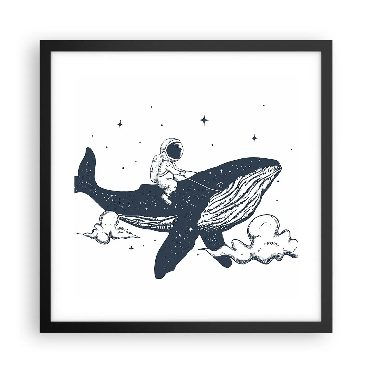 Poster in einem schwarzem Rahmen - Weltraumabenteuer - 40x40 cm