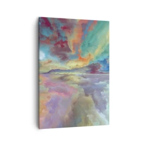 Bild auf Leinwand - Leinwandbild - Bunte Wolkenlandschaft im abstrakten Stil - 50x70cm - Zwei Himmel - Moderne Wanddekoration für Wohnzimmer und Schlafzimmer ARTTOR