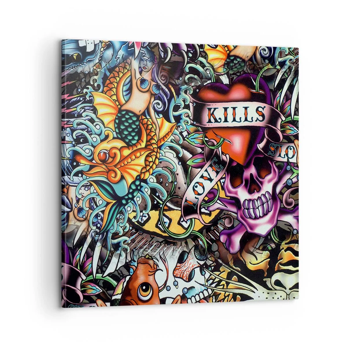 Bild auf Leinwand - Leinwandbild - Der Traum des Tätowierers - 60x60 cm