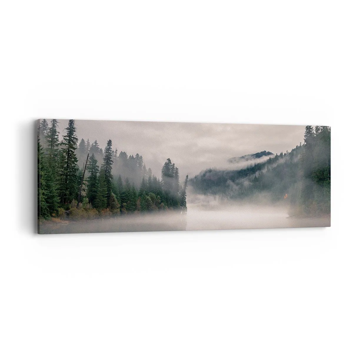 Bild auf Leinwand - Leinwandbild - In Reflexion, im Nebel - 90x30 cm