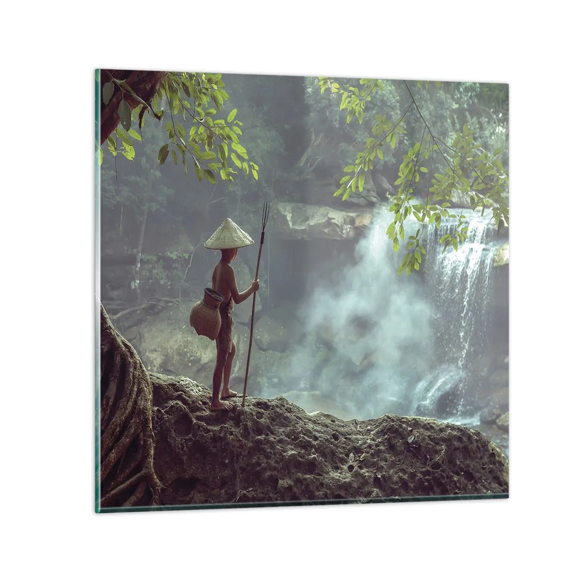 Glasbild - Bild auf glas - Befreundet mit der Natur - 60x60 cm