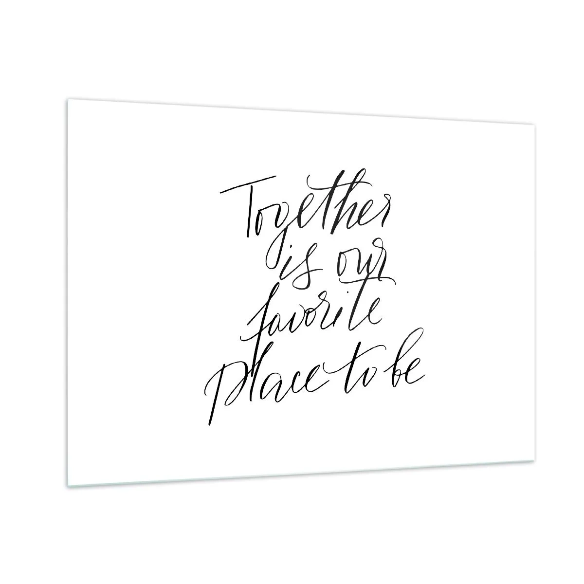 Glasbild - Bild auf glas - Minimalistische kalligrafische Inschrift auf weißem Hintergrund - 100x70cm - Fühlst du das auch? - Moderne Wanddekoration für Wohnzimmer und Schlafzimmer ARTTOR