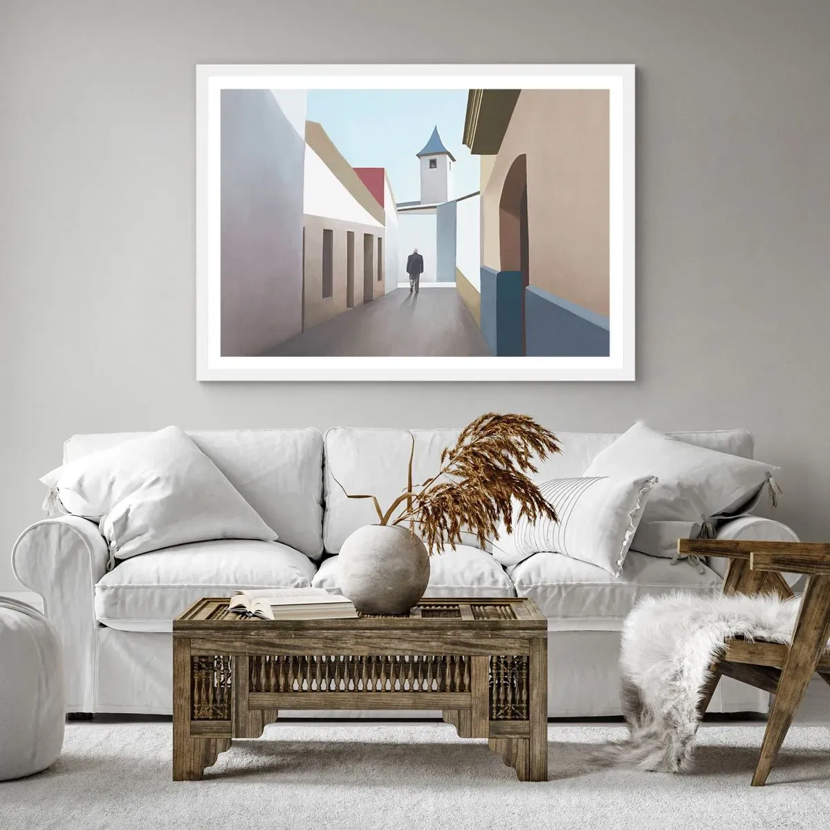 Poster in einem weißen Rahmen - Sonniger Spaziergang - 40x30 cm