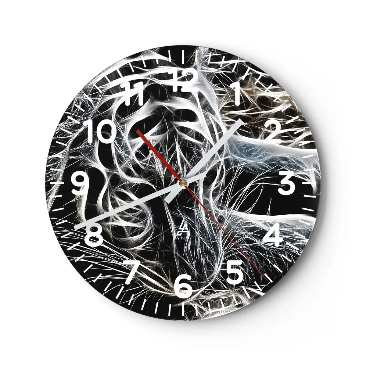 Wanduhr - Glasuhr - Eine Studie über die Leichtigkeit der Katze - 30x30 cm