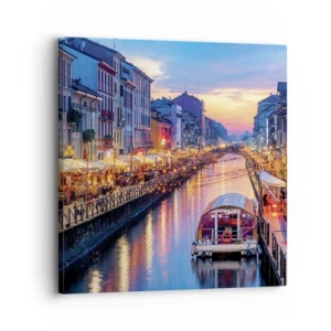 Bild auf Leinwand - Leinwandbild - Ein Abend voller Licht und Spaß - 30x30 cm