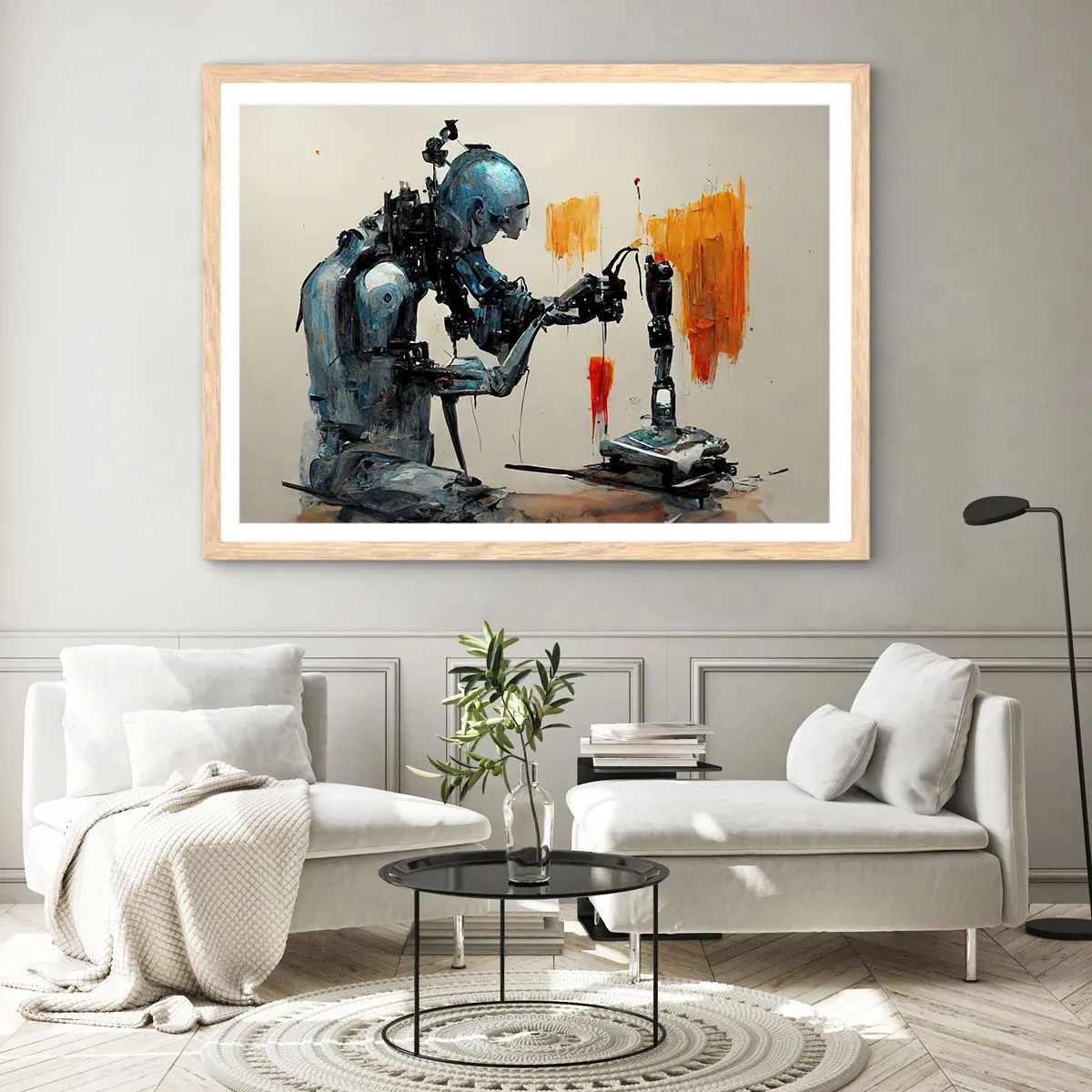 Poster in einem Rahmen aus heller Eiche - Schon morgen… - 100x70 cm