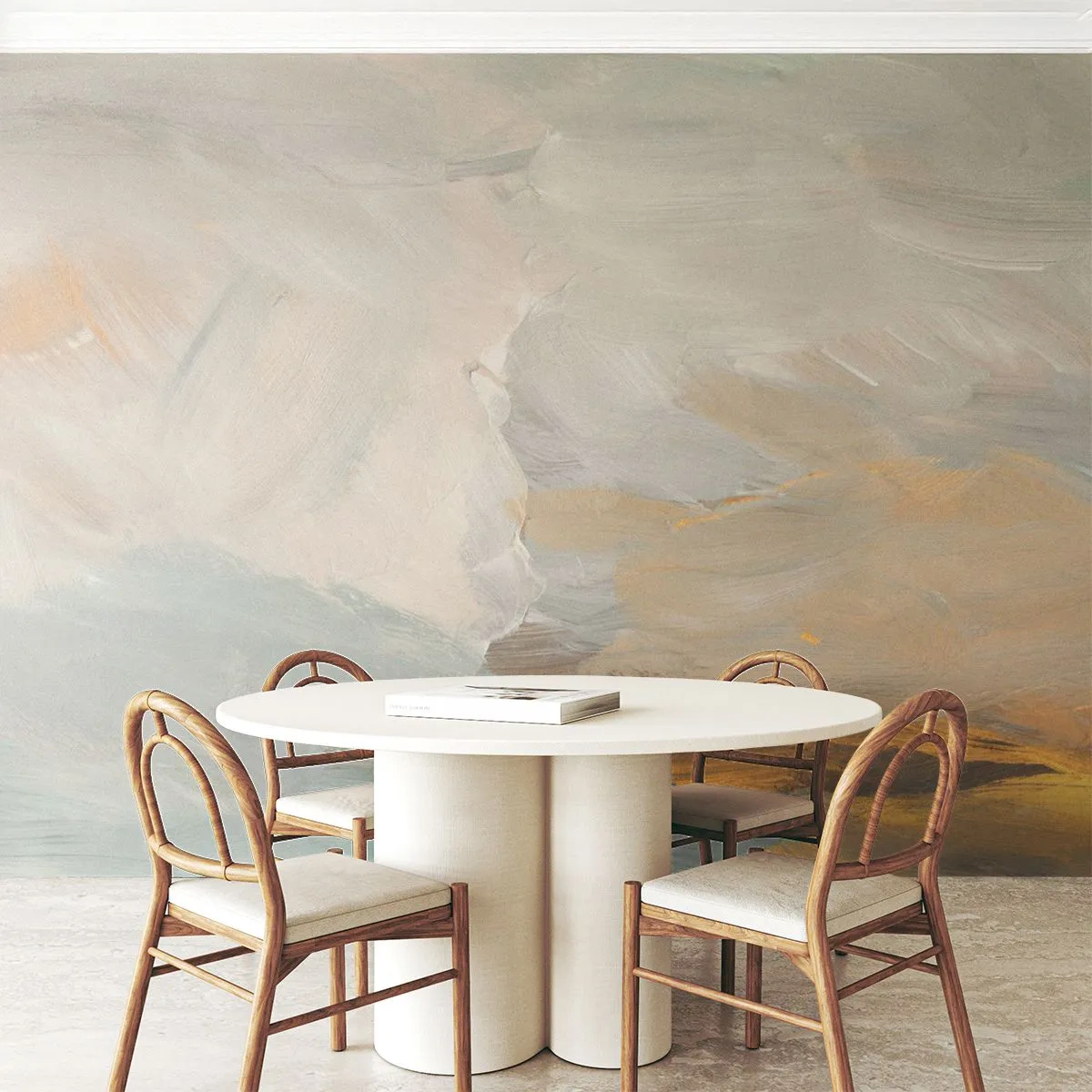 Fototapete Standard Eco - Abstraktion – das Land der Sanftheit - Stück, Hell, Minimalistisch - 300x210 cm