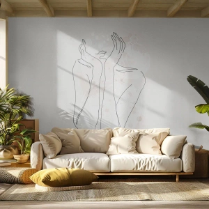 Fototapete Premium Sand - Ein träumerischer Moment - Grafik, Frau, Stück - 150x105 cm