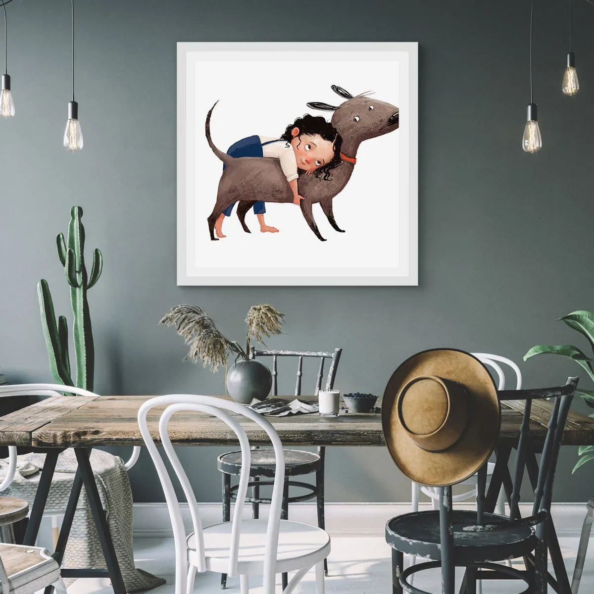 Poster in einem weißen Rahmen - Beste Freunde - 50x50 cm