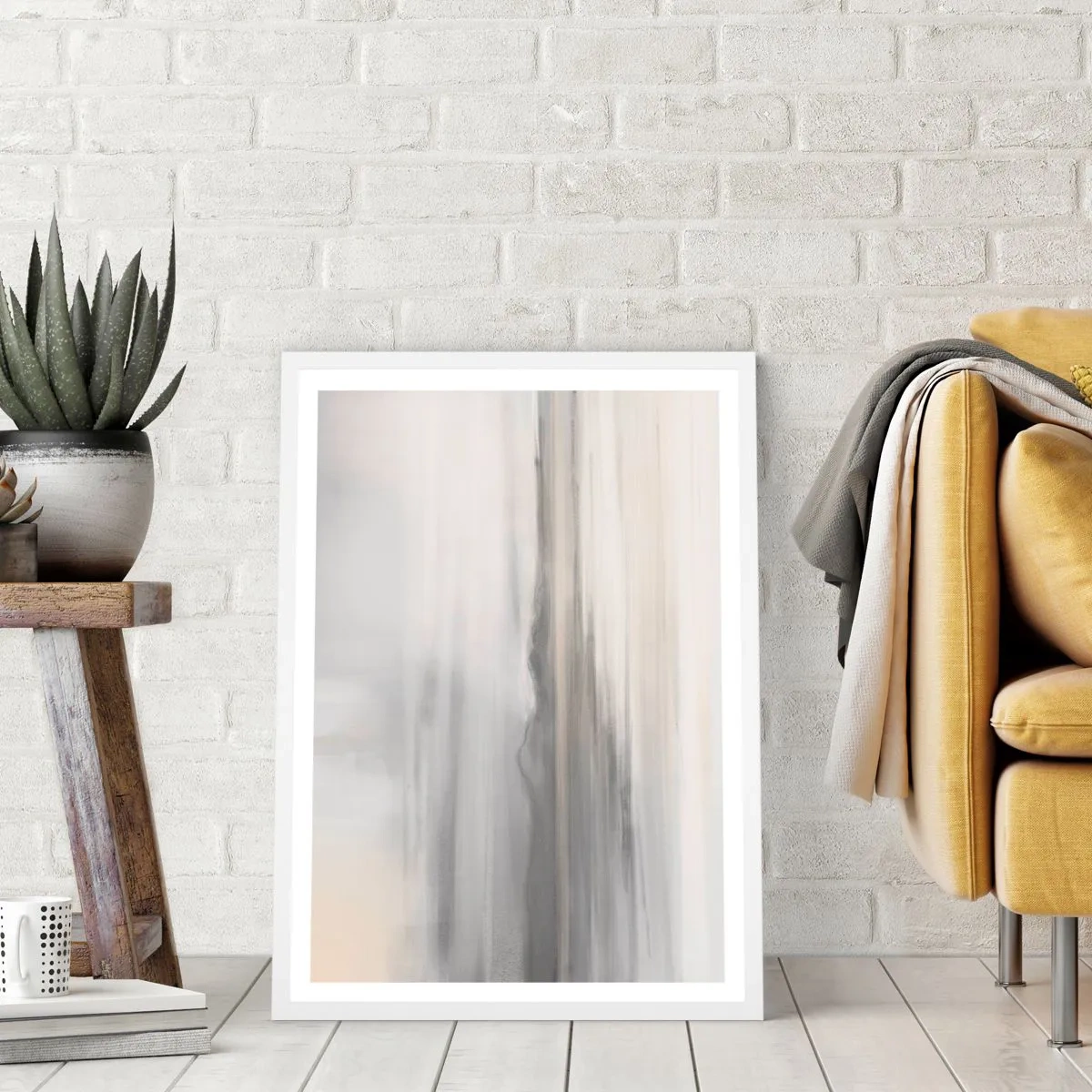 Poster in einem weißen Rahmen - Nachdenkliche Distanz - 61x91 cm