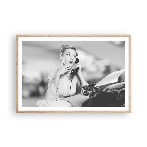 Poster in einem Rahmen aus heller Eiche - Hallo, wir sind in den 1950er Jahren. - 91x61 cm