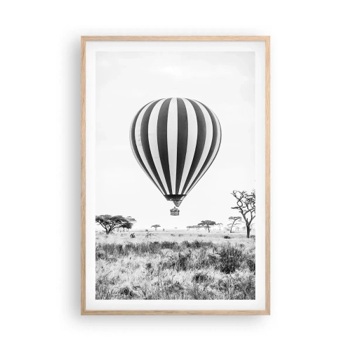 Poster in einem Rahmen aus heller Eiche - Über der Savanne - 61x91 cm