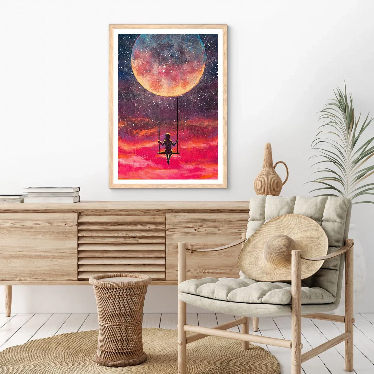 Poster in einem Rahmen aus heller Eiche - Traum - 70x100 cm