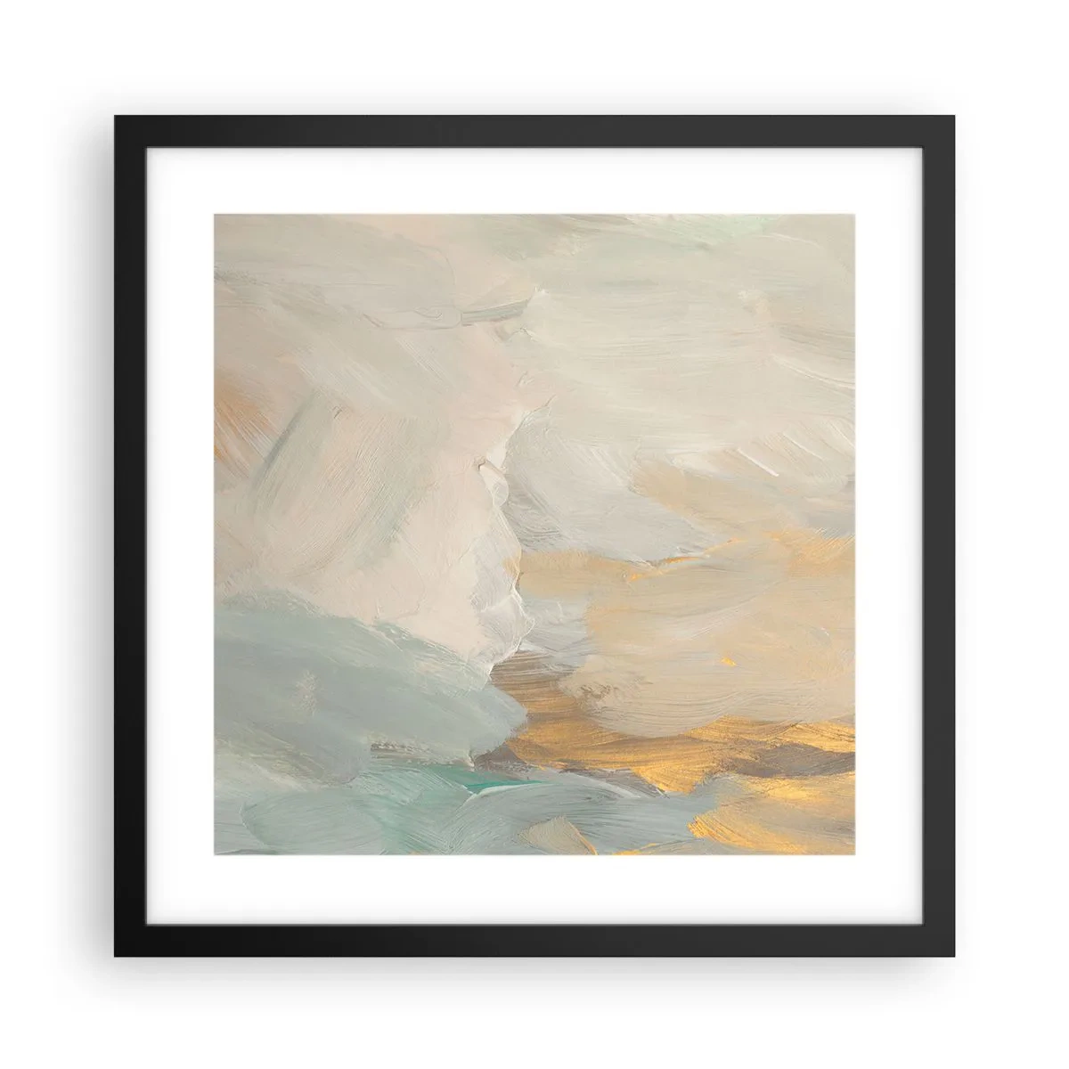 Poster in einem schwarzem Rahmen - Abstraktion – das Land der Sanftheit - 40x40 cm