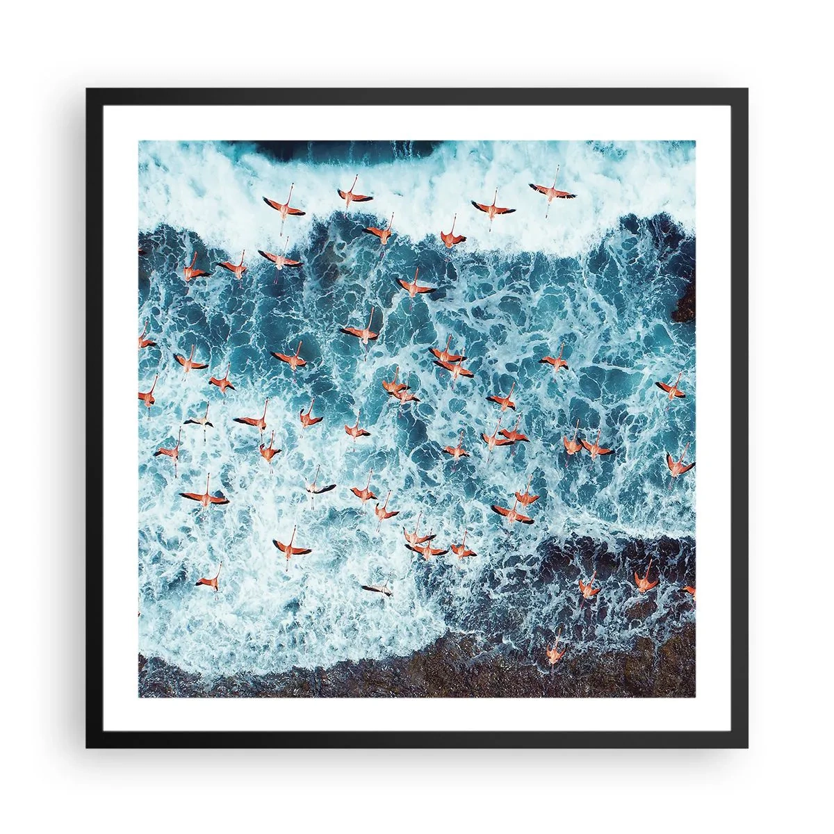 Poster in einem schwarzem Rahmen - Die Küstenparade - 60x60 cm