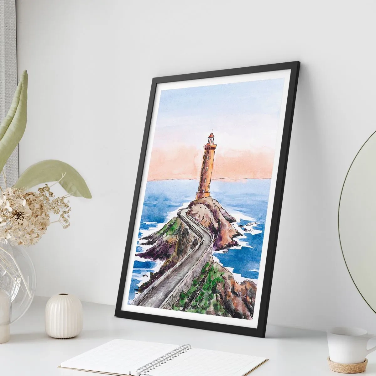 Poster in einem schwarzem Rahmen - Dem Meer zugewandt - 30x40 cm