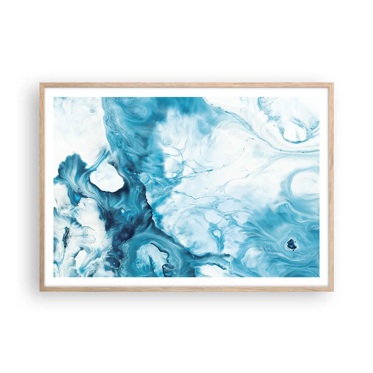 Poster in einem Rahmen aus heller Eiche - Blaues Konzert - 100x70 cm