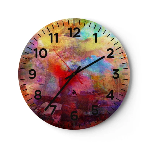 Wanduhr - Glasuhr - Schau in den Regenbogen - 40x40 cm