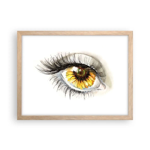 Poster in einem Rahmen aus heller Eiche - Ein Look so heiß wie der Sommer - 40x30 cm