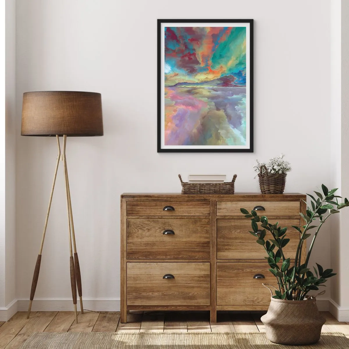 Poster in einem schwarzem Rahmen - Zwei Himmel - 40x50 cm