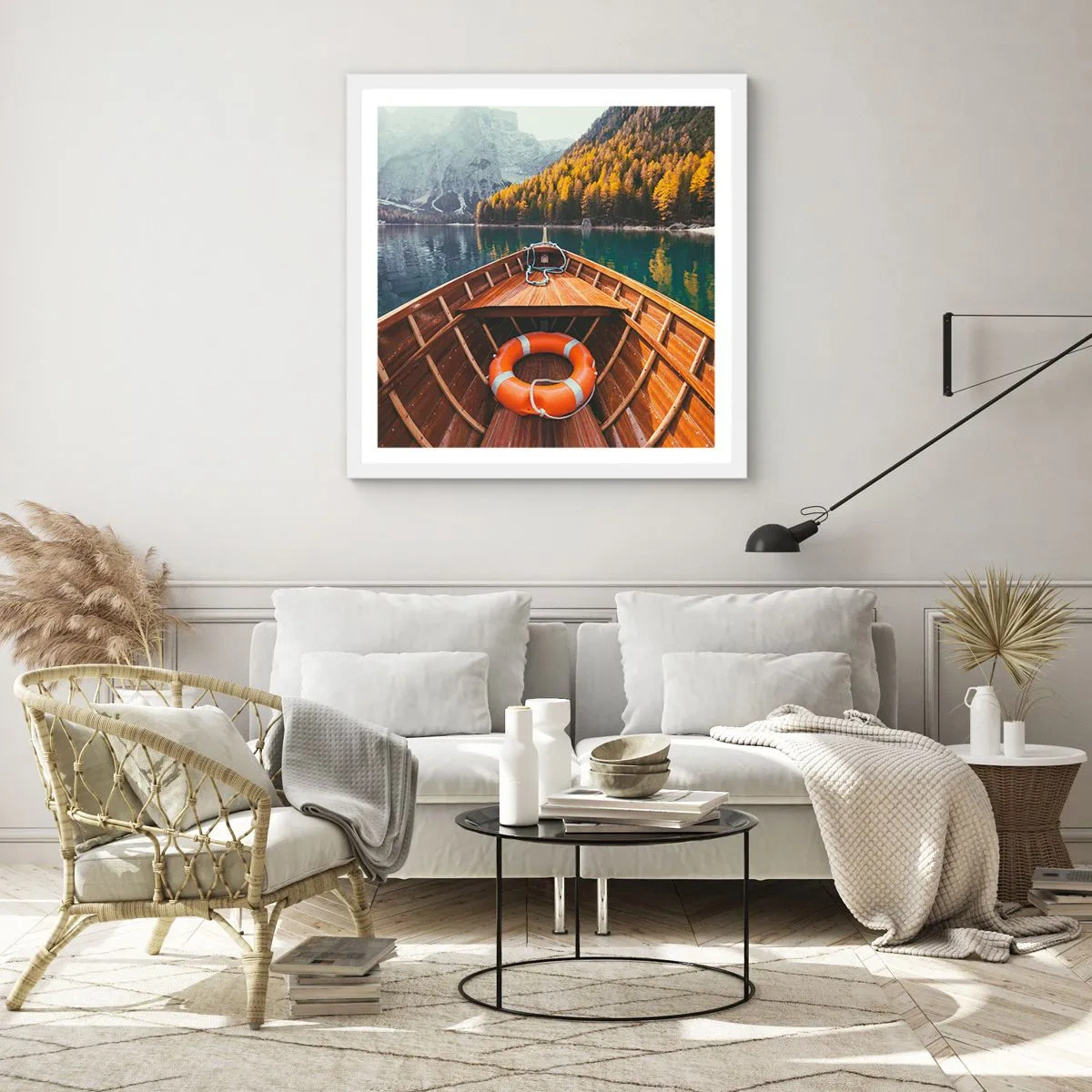 Poster in einem weißen Rahmen - Bergreise - 30x30 cm