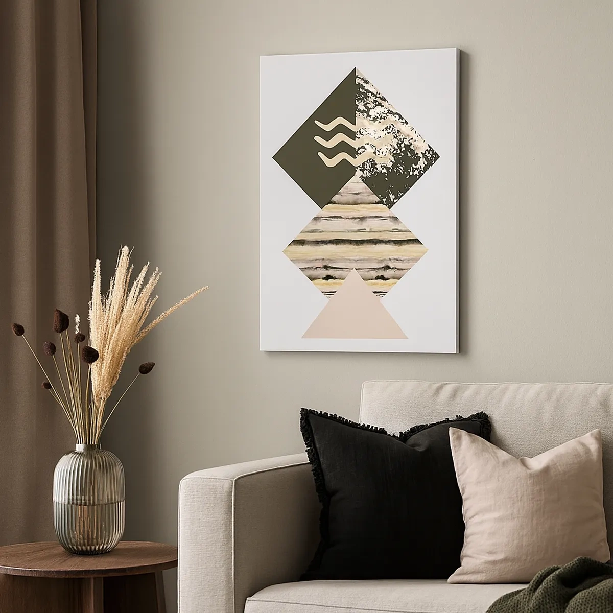 Bild auf Leinwand - Leinwandbild - Geometrische Formen mit abstrakten Mustern - 50x70cm - Es ist nicht so einfach - Moderne Wanddekoration für Wohnzimmer und Schlafzimmer ARTTOR