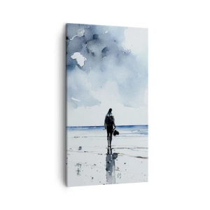 Bild auf Leinwand - Leinwandbild - Gespräch mit dem Meer - 45x80 cm