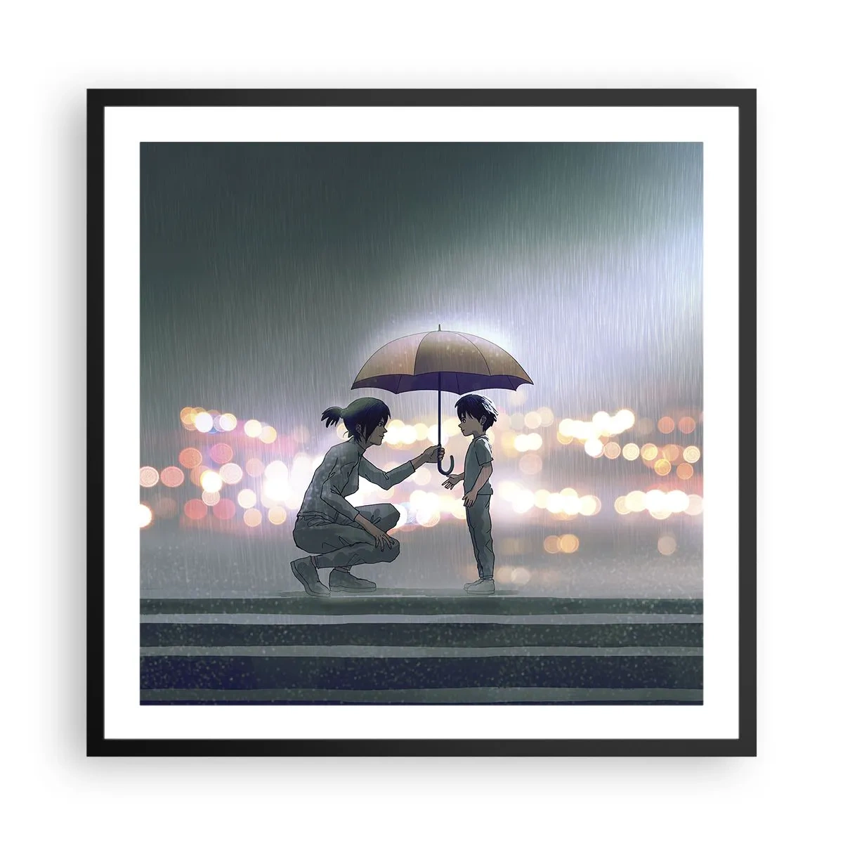 Poster in einem schwarzem Rahmen - Und jetzt ist alles in Ordnung - 60x60 cm