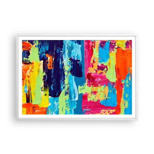 Poster in einem weißen Rahmen - Das Leben ist wunderschoen! - 100x70 cm