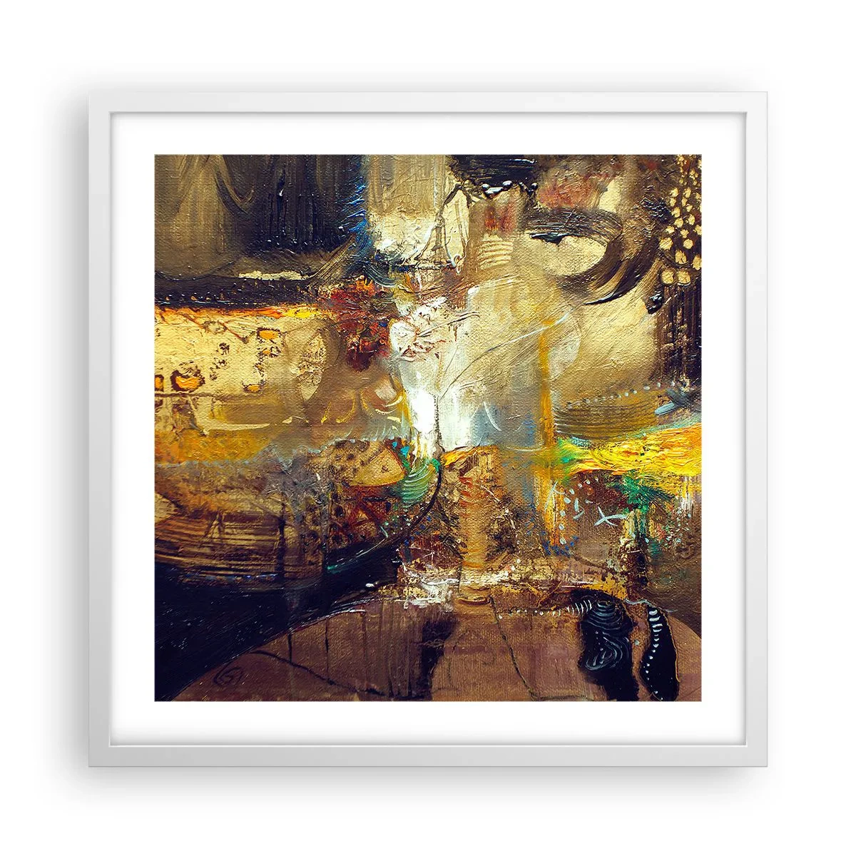 Poster in einem weißen Rahmen - Kalt, wärmer, heiß - 50x50 cm