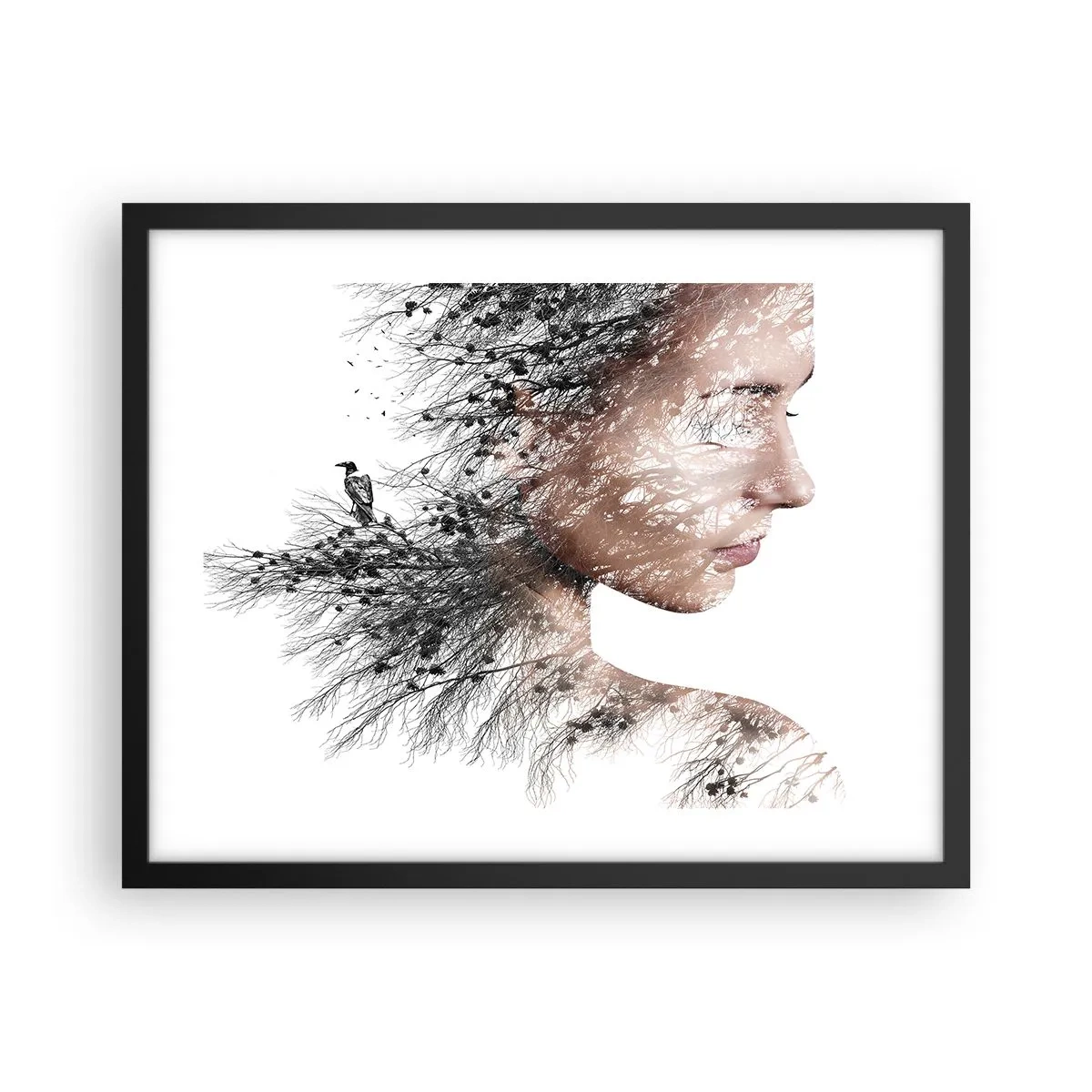 Poster in einem schwarzem Rahmen - Der Geist des Waldes - 50x40 cm