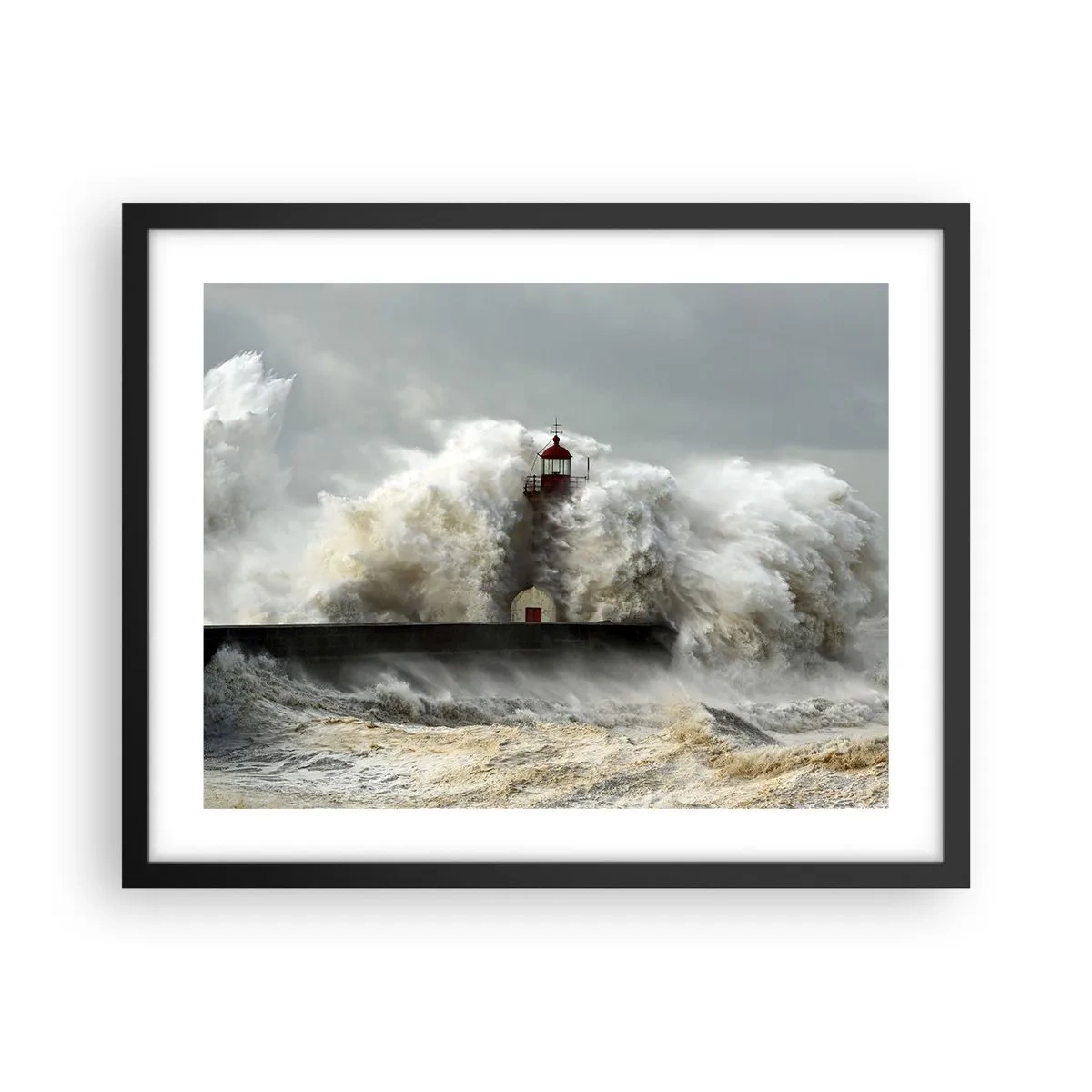 Poster in einem schwarzem Rahmen - Die Wut des Ozeans - 50x40 cm