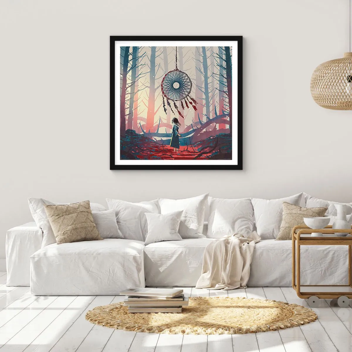 Poster in einem schwarzem Rahmen - Geheimes Glücksritual - 50x50 cm