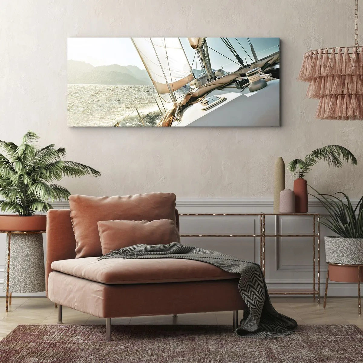 Bild auf Leinwand - Leinwandbild - Unter vollen Segeln - 90x30 cm
