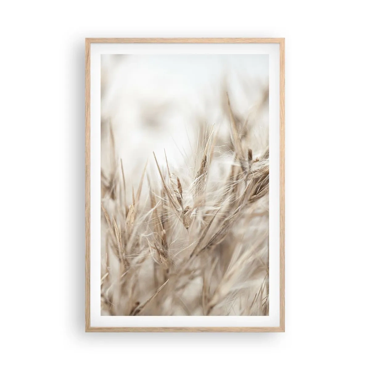 Poster in einem Rahmen aus heller Eiche - Wiese und Wind - 61x91 cm