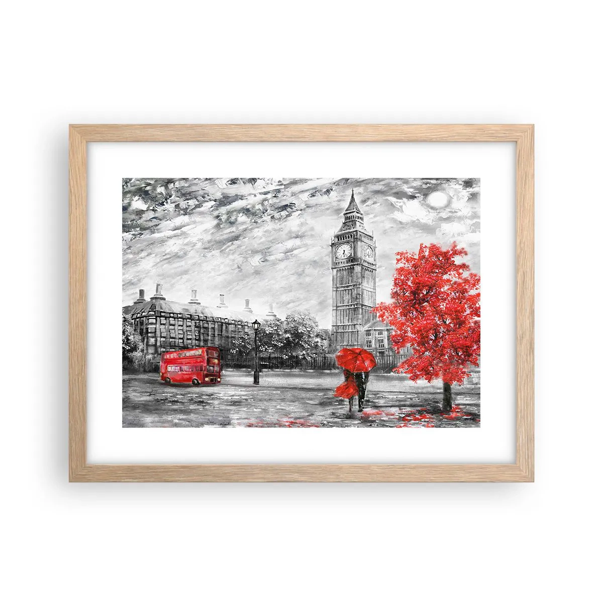 Poster in einem Rahmen aus heller Eiche - Ein aufregender Tag - 40x30 cm