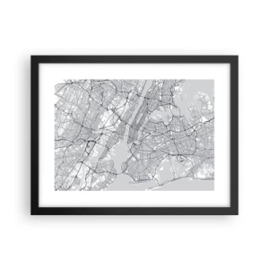 Poster in einem schwarzem Rahmen - Die Anatomie einer Metropole - 40x30 cm