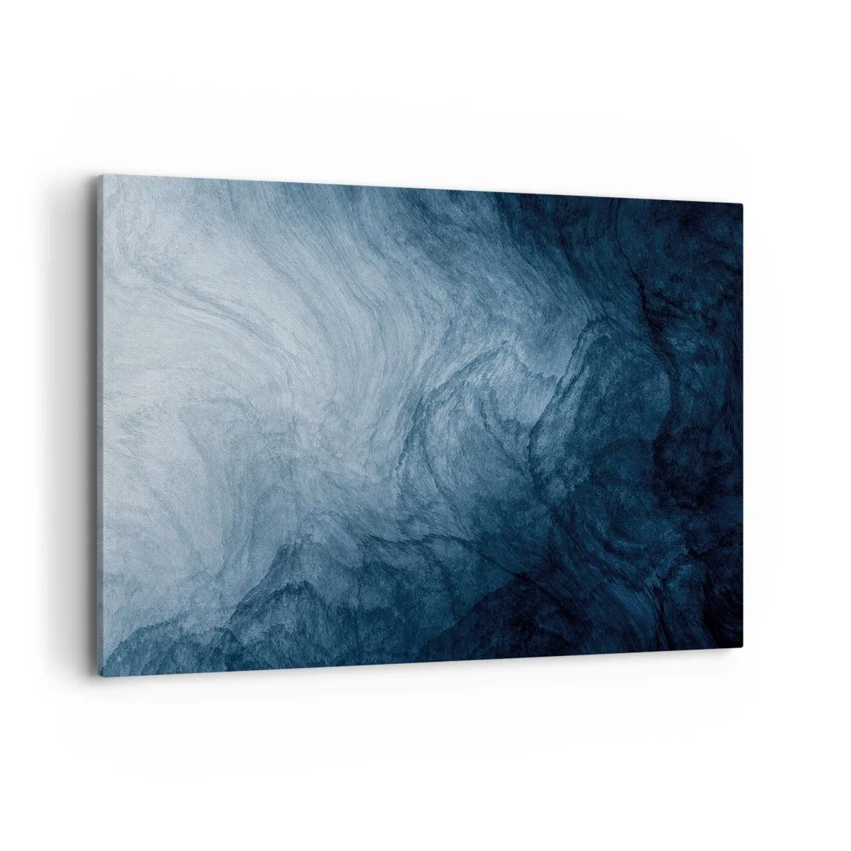 Bild auf Leinwand - Leinwandbild - Eine abstrakte Komposition in Blau- und Marineblautönen. - 100x70cm - Greifen Sie tief - Moderne Wanddekoration für Wohnzimmer und Schlafzimmer ARTTOR