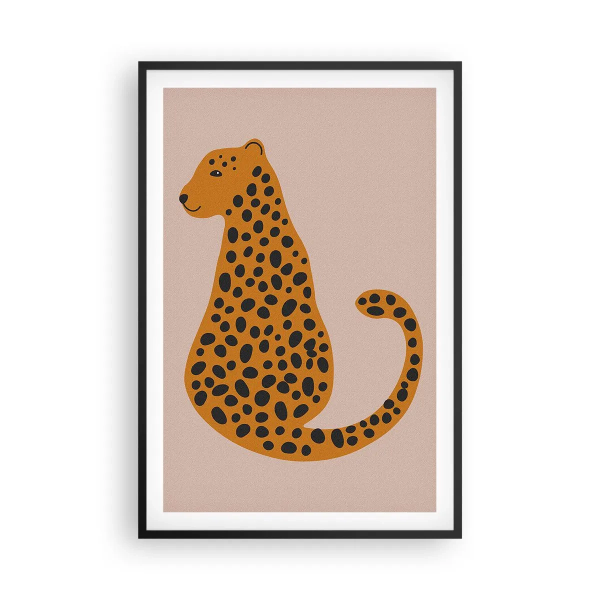 Poster in einem schwarzem Rahmen - Leopardenmuster ist ein modisches Muster - 61x91 cm