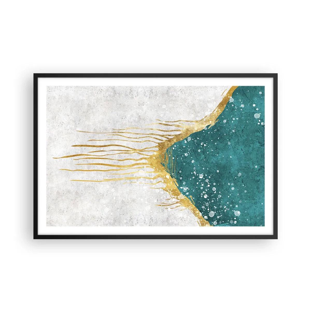 Poster in einem schwarzem Rahmen - Goldene Flut - 91x61 cm