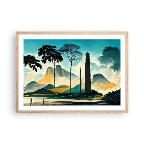 Poster in einem Rahmen aus heller Eiche - Immer höher und höher - 70x50 cm