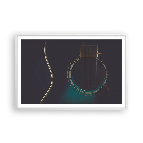 Poster in einem weißen Rahmen - Einen Moment bevor es ertönt - 91x61 cm