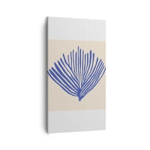 Bild auf Leinwand - Leinwandbild - Blauer Fächer - 45x80 cm