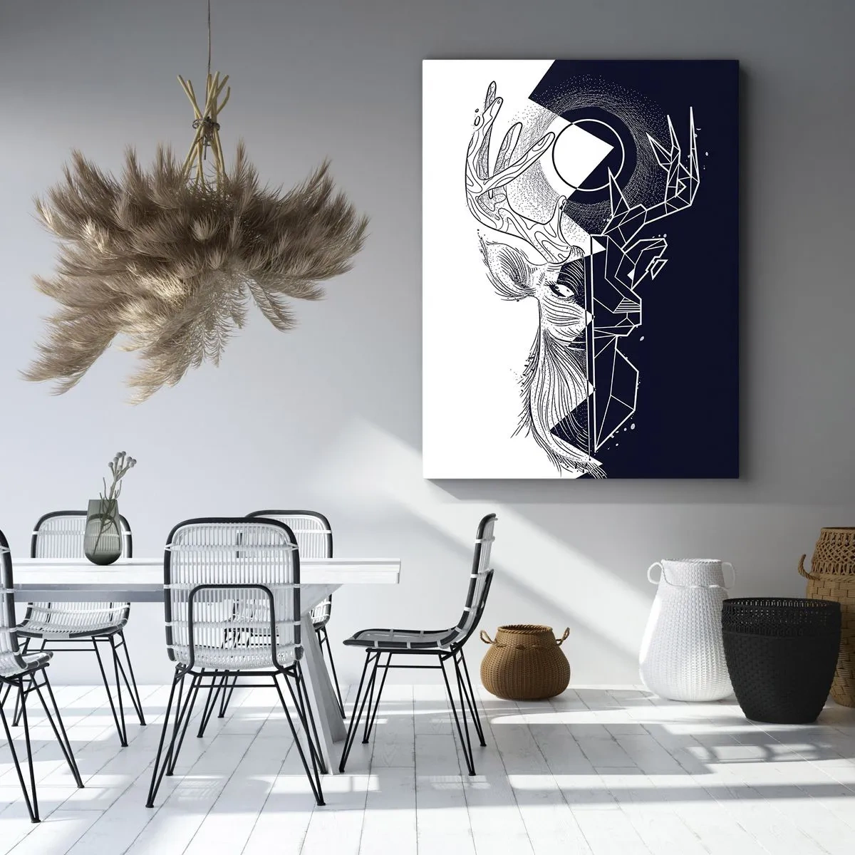 Bild auf Leinwand - Leinwandbild - Geometrie und Natur in einer symbolischen Komposition - 80x120cm - Der Kampf und die Einheit der Gegensätze - Moderne Wanddekoration für Wohnzimmer und Schlafzimmer ARTTOR