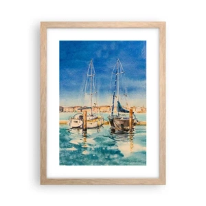 Poster in einem Rahmen aus heller Eiche - Sonnige Lagune - 30x40 cm