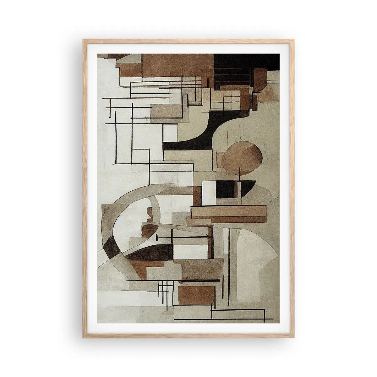 Poster in einem Rahmen aus heller Eiche - Stadtbild 2.0 - 70x100 cm